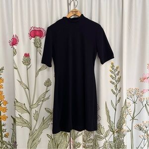 90’s Navy Blue Mock Neck Mini Dress